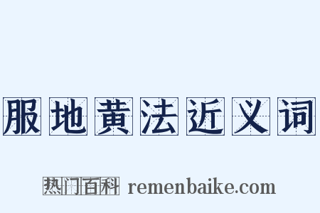 服地黄法近义词是什么意思的图片